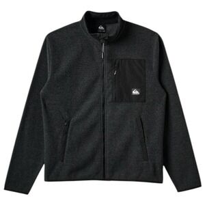 New Balance Men's Fleece Full Zip Jacket Zip Media Pocket Solid Black Size L